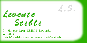 levente stibli business card